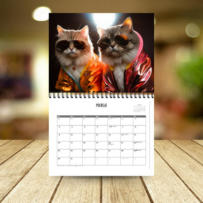 Calendario/regalo para gatos con estilo 2025 para amantes de los gatos