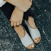 Sandalias casuales de tacón bajo con punta redonda